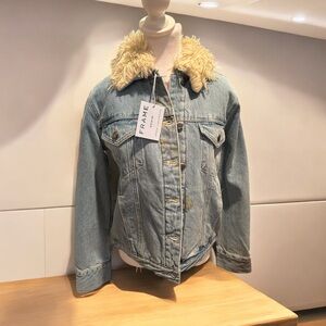 FINAL🍗FRAME DENIM FULLY FAUX LAMB LINEN FALL WINTER JACKET.